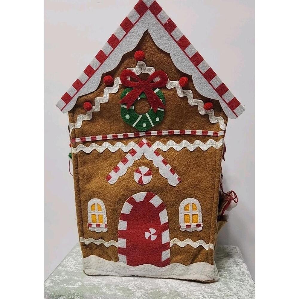 Fabric Gingerbread House Advent Calendar: Numbered Ornament for Each Day